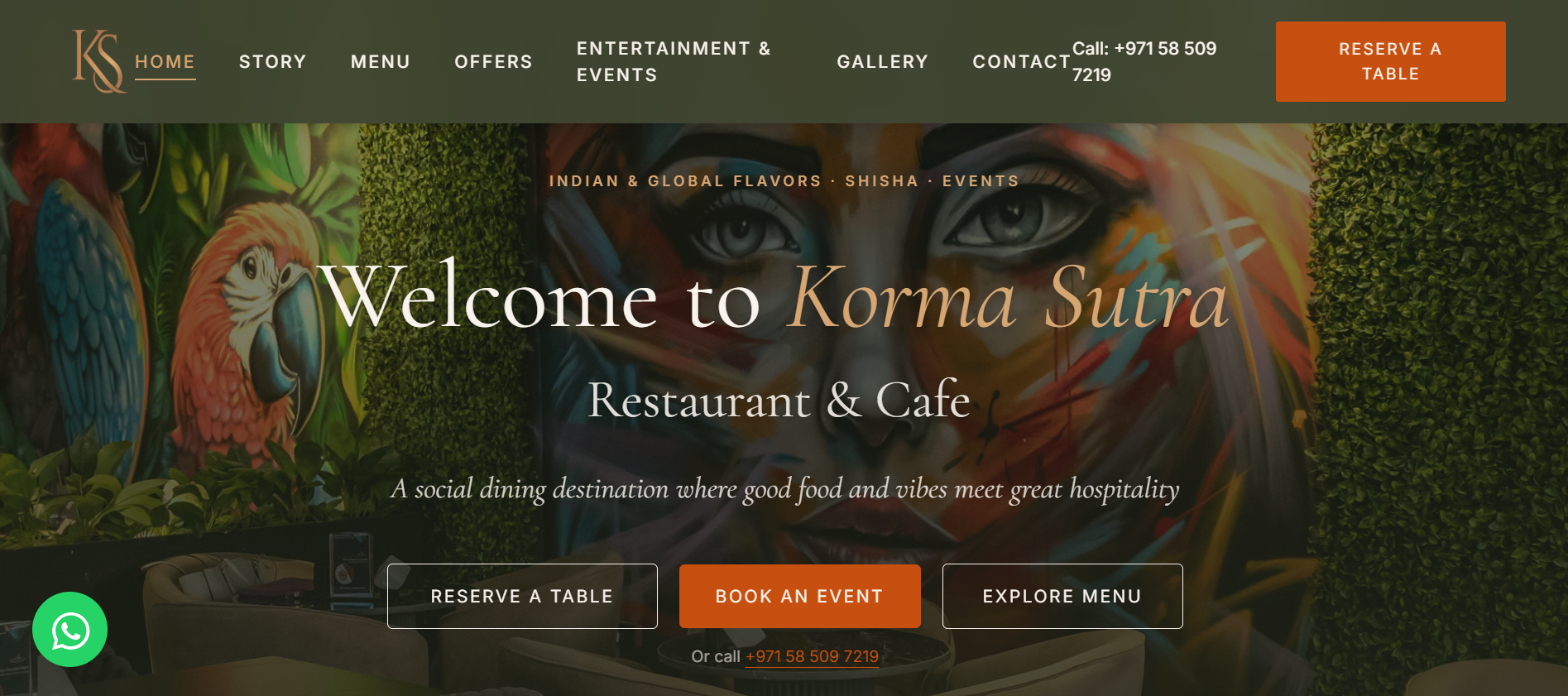 Korma Sutra Dubai Website